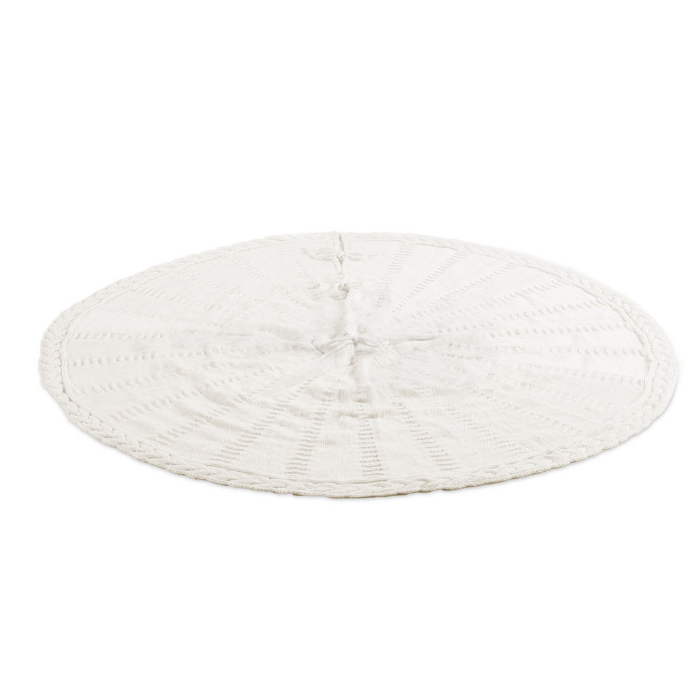 120CM Beige Knitted Christmas Tree Skirt