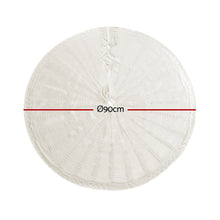 90CM Christmas Tree Skirt – Beige Knitted