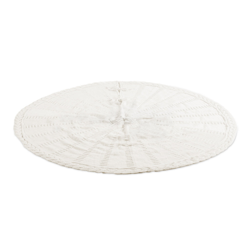90CM Beige Knitted Christmas Tree Skirt