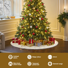 90CM Christmas Tree Skirt – Beige Knitted
