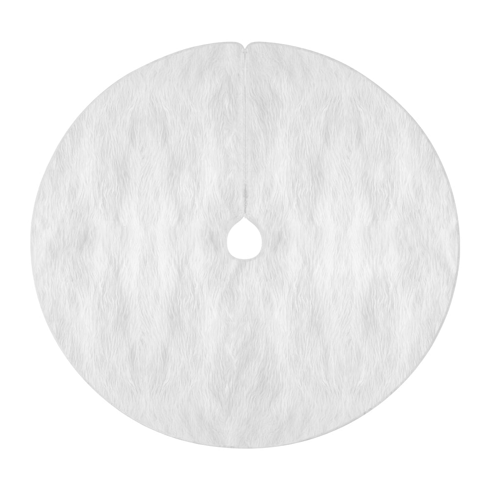 120CM White Plush Christmas Tree Skirt