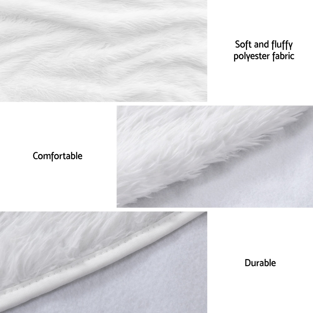 120CM White Plush Christmas Tree Skirt