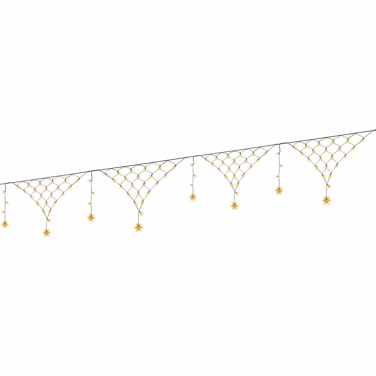 4M Solar Snowflake Christmas Net Lights with 100 Warm White LED