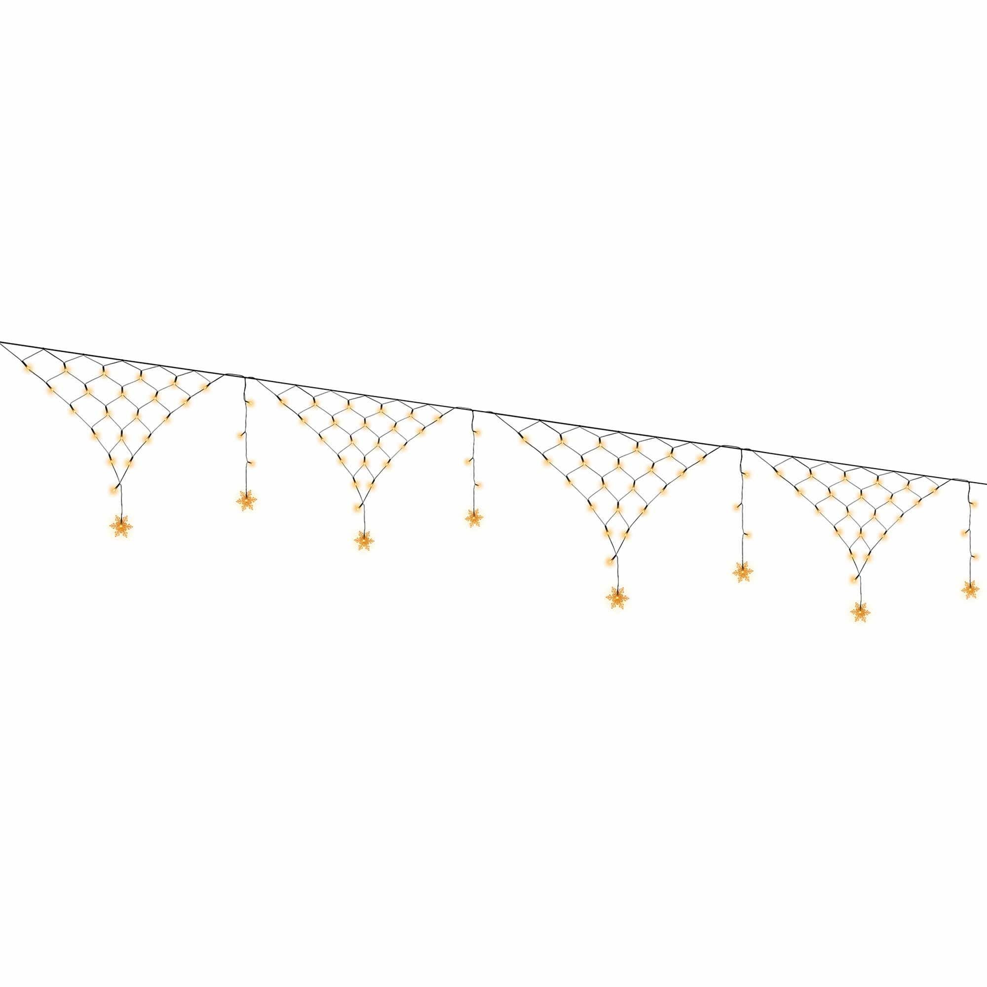 4M Solar Snowflake Christmas Net Lights with 100 Warm White LED