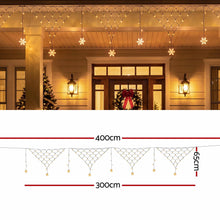 4M Solar Snowflake Christmas Net Lights with 100 Warm White LED