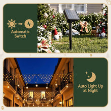 4M Solar Snowflake Christmas Net Lights with 100 Warm White LED