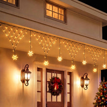 4M Solar Snowflake Christmas Net Lights with 100 Warm White LED