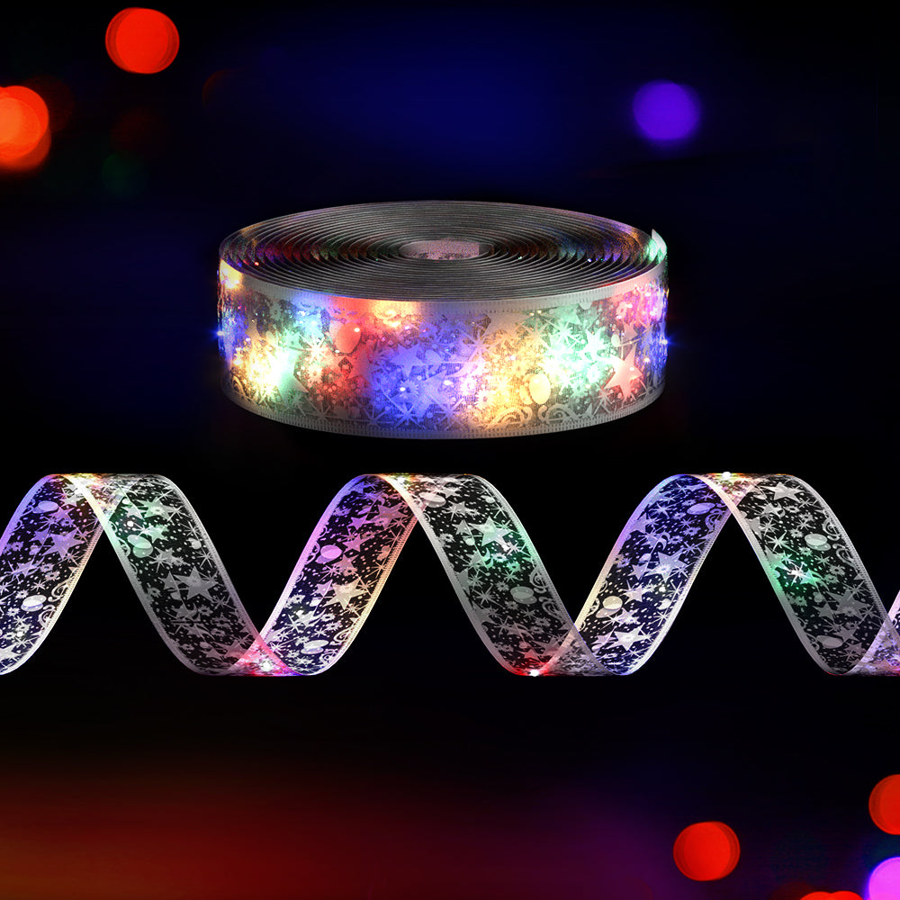 20M Silver Ribbon Fairy Christmas Lights – 200 Multicolour LEDs