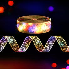 20M Gold Ribbon Fairy Lights with 200 Multi-Colour LED Lights