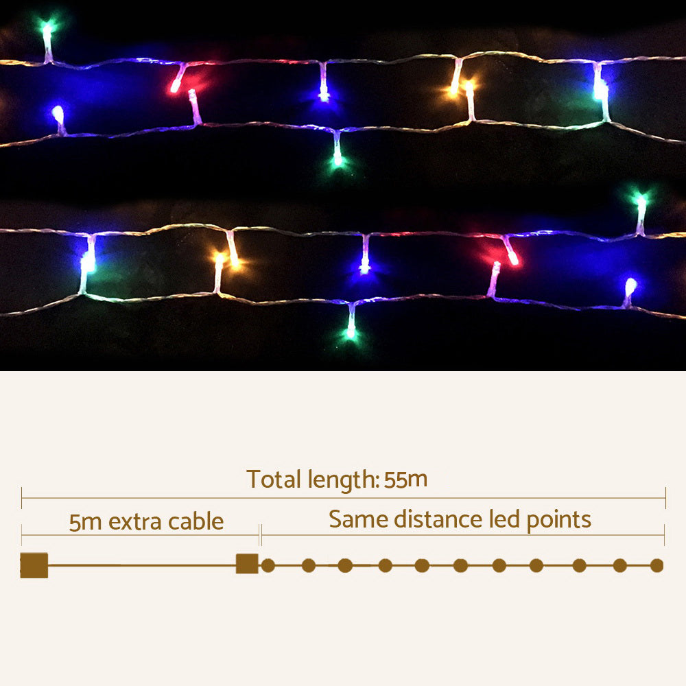 50M Multi-Coloured Christmas String Lights 500 LED