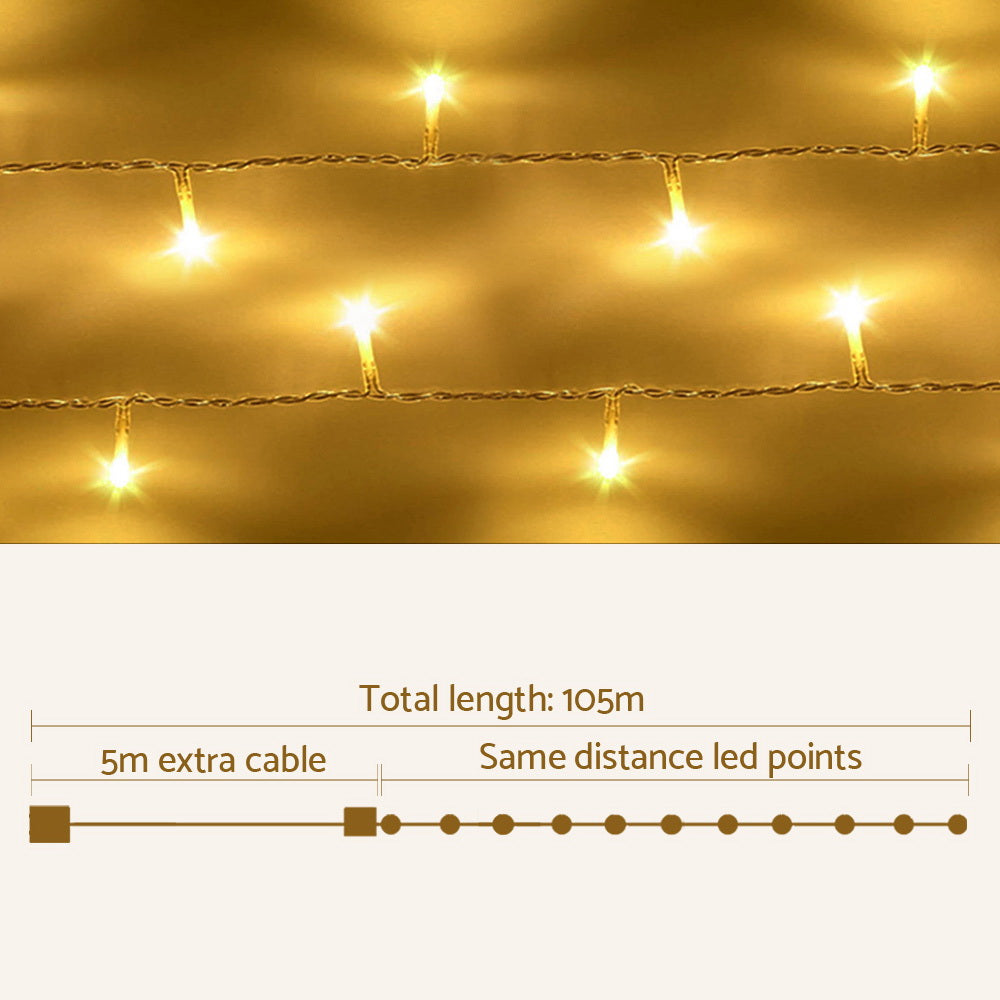 100M Christmas String Lights with 500 Warm White LEDs