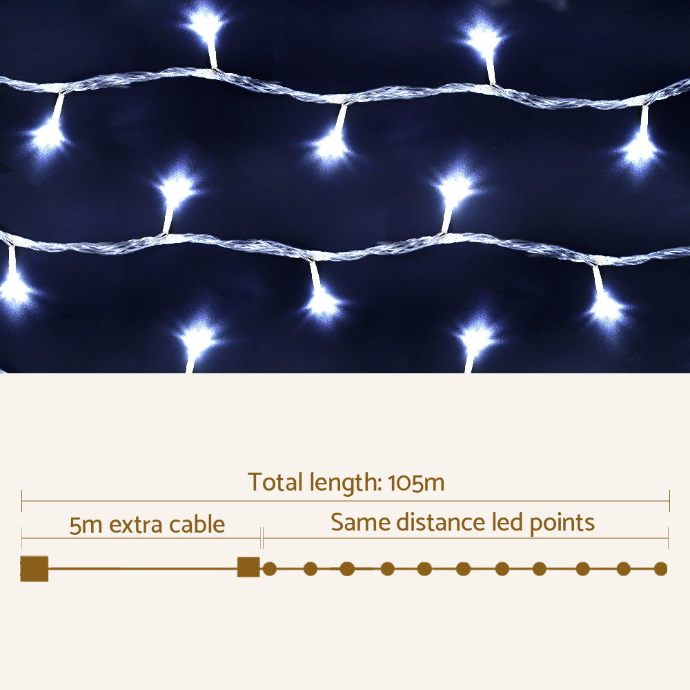 100M Christmas String Lights with 500 Cool White LEDs